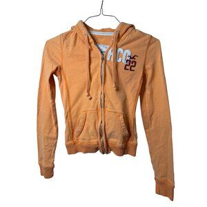 2000s Y2K Orange Hollister Zip Up Hoodie Small Sweatshirt California Vintage